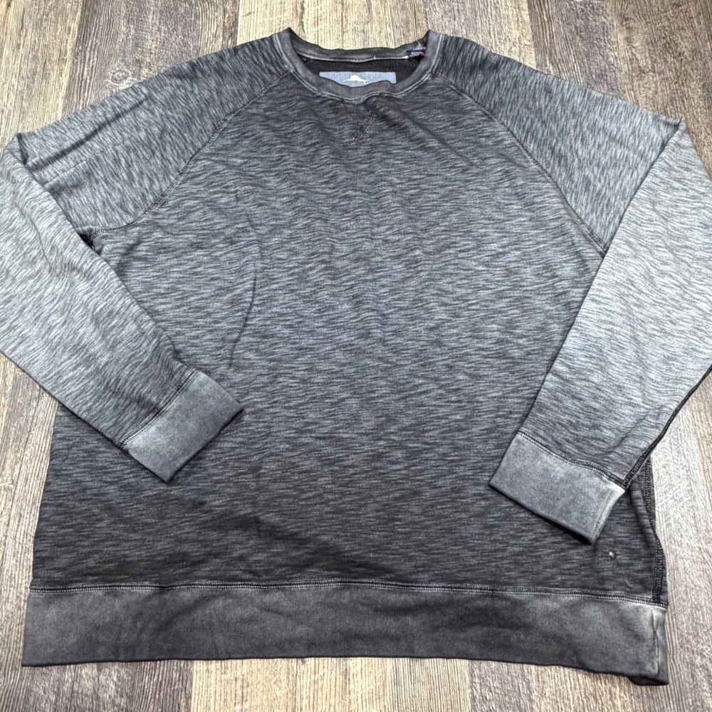 Tommy Bahama Mens XXL Charcoal Gray Space Dye Ombre Lightweight Sweatshirt